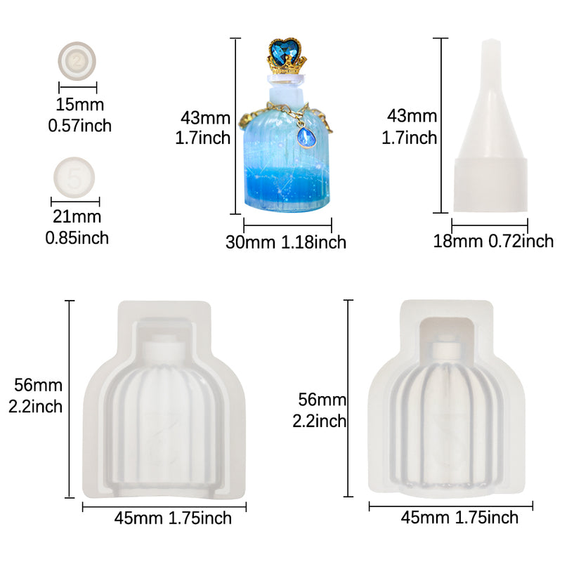 Perfume Bottle Resin Silicone Mold Container|Stopper, Round