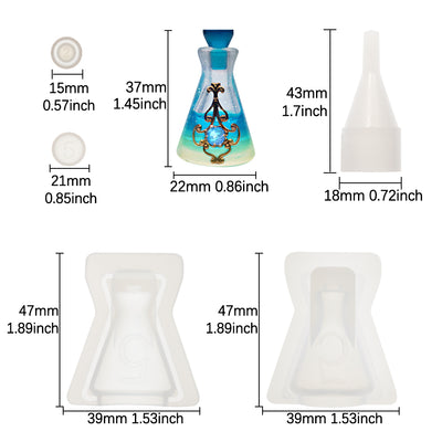 Perfume Bottle Resin Silicone Mold Container|Stopper, Beaker Glass
