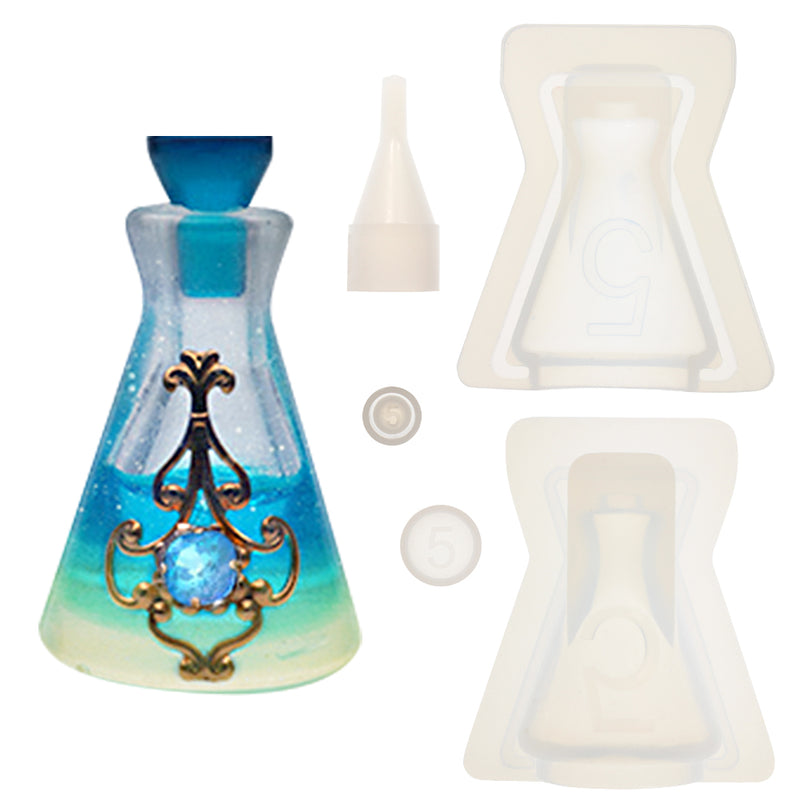 Perfume Bottle Resin Silicone Mold Container|Stopper, Beaker Glass
