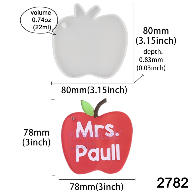 Apple Tag Silicone Resin Mold