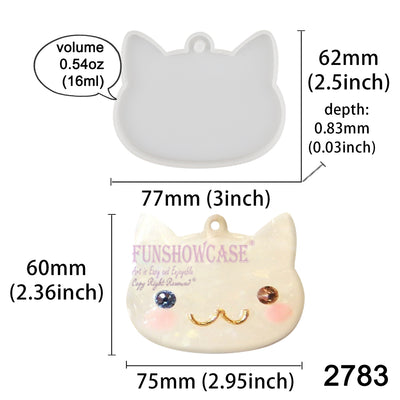 Cat Head Tag Silicone Resin Mold