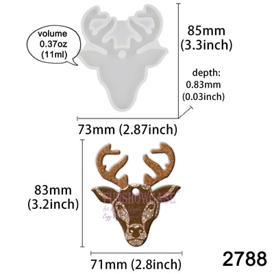 Deer Head Tag Silicone Resin Mold