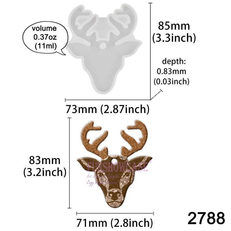 Deer Head Tag Silicone Resin Mold