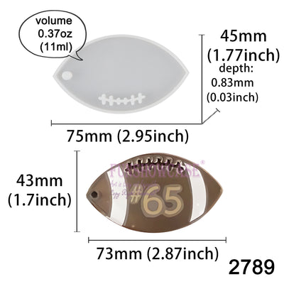 American Football Tag Silicone Resin Mold