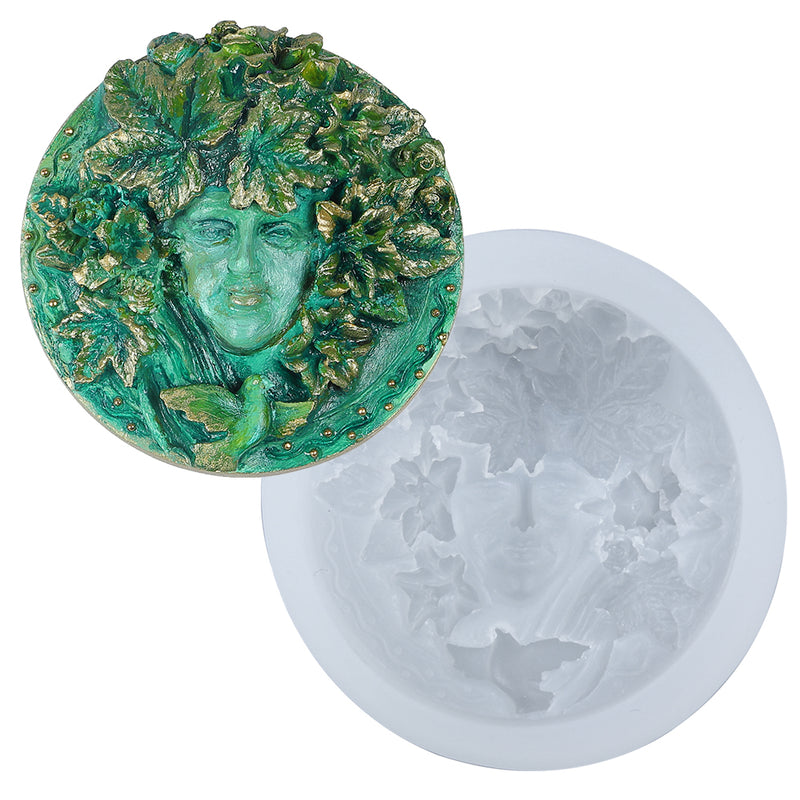 Greenwoman Plaque Sculpture Silicone Mold