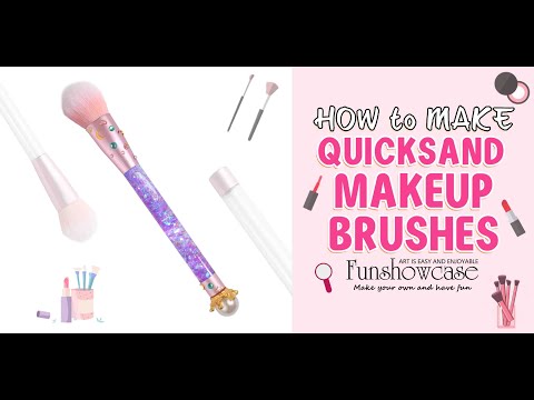 DIY Liquid Quicksand Glitter Makeup Brushes with Crystal Pouch Resin Art Craft Set 7-count