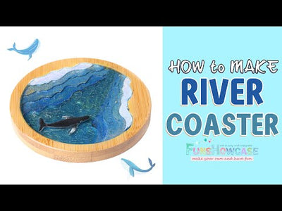 Wood Coaster Set Epoxy Resin Casting Craft Kit River Edge 5-count