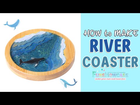 Wood Coaster Set Epoxy Resin Casting Craft Kit River Edge 5-count