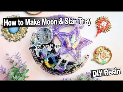 Crescent Moon Shelf Epoxy Resin Silicone Molds Crystal Display Tray DIY 2-Bundle Set