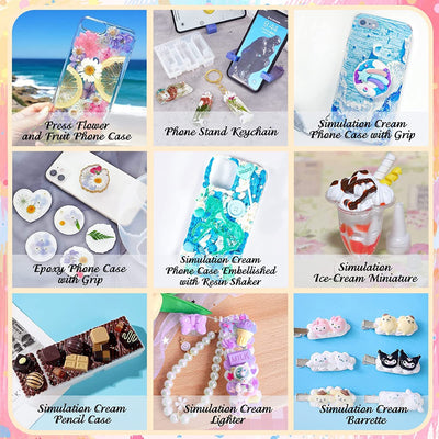 Decoden Whipped Cream Phone Case DIY Epoxy Resin Casting Kits Pack of 36