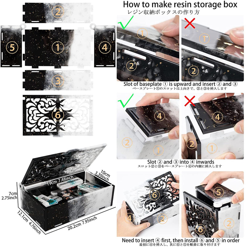Games Blocks Silicone Molds Tumbling Stacking and Organizer Box Epoxy Resin Casting Kit
