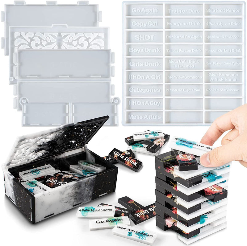 Games Blocks Silicone Molds Tumbling Stacking and Organizer Box Epoxy Resin Casting Kit