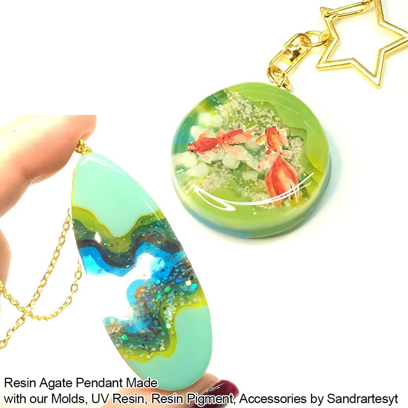 Diorama Epoxy Resin Molds River Bay Terrarium Necklace Pendant Jewelry Making Supplies 4 Trays Set