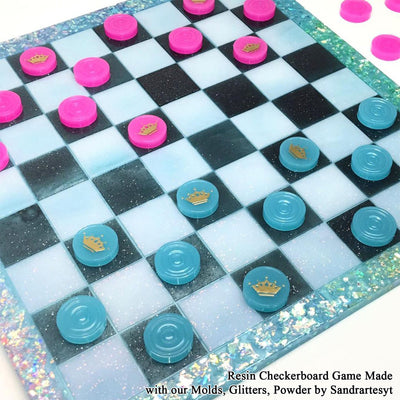 Checkerboard Game Epoxy Resin Silicone Molds 2-in-set